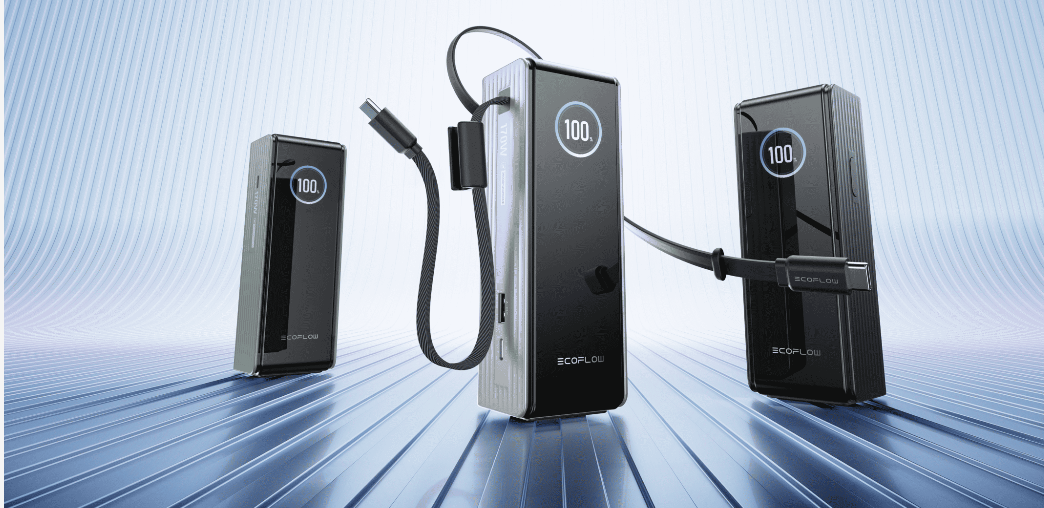 Power bank charging station with multiple devices connected showing LED indicators